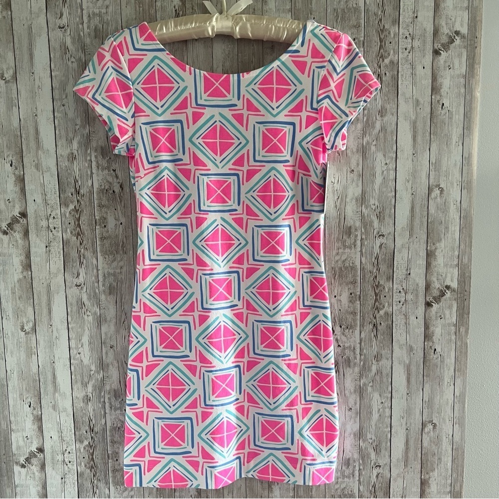 MAHI GOLD Pink and Blue Addie Dress New XS Cape Cod Preppy Nantucket - Picture 2 of 6